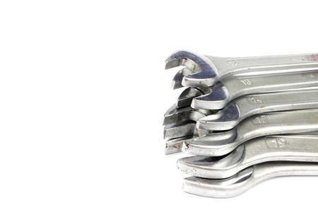 isolated white bac kground  Stainless Steel Wrench close upの写真素材