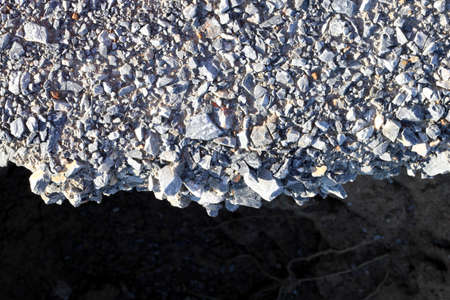 erosion of the road の写真素材