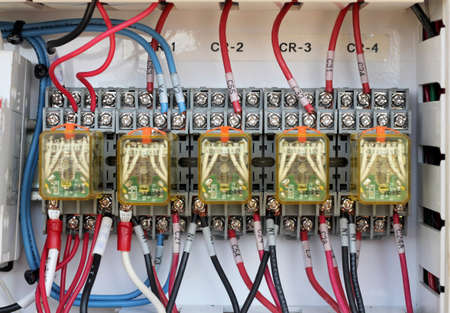 close up wiring -Control panel with wires