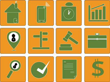 vector icon collection with backgroundのイラスト素材