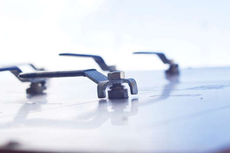 close up valve on panel の写真素材