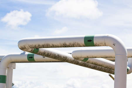 steel pipes in crude oil factory