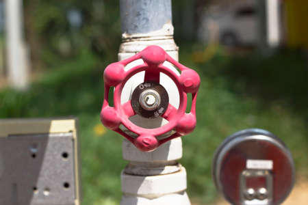 valve, close-up top view, industrial imagesの写真素材