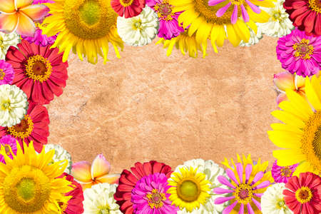 mix flowers frameの写真素材