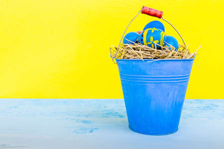 Easter background with Easter eggsの写真素材