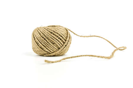 Sack rope on isolated white background.の写真素材