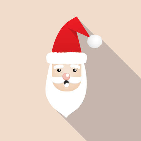 Santa Claus christmas icon.Flat Design Santa Claus Face.vector illustrationのイラスト素材
