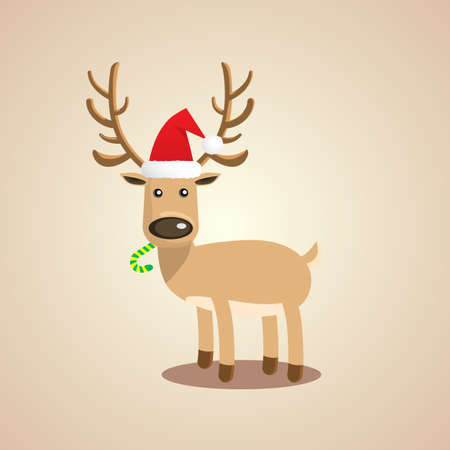 Vector Illustration of Christmas cute reindeer.のイラスト素材