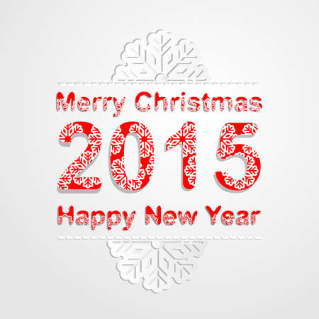 Merry Christmas and happy new year 2015 background.Vector illustration. Snowflake pattern fontのイラスト素材