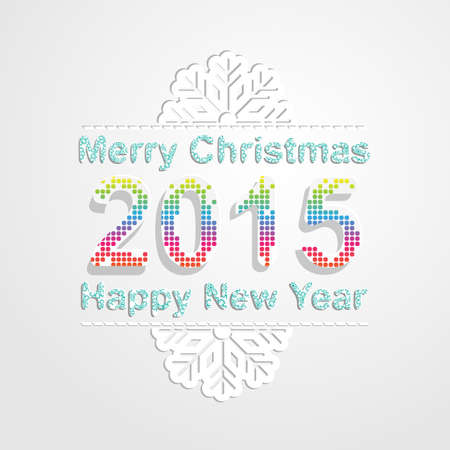 Merry Christmas and happy new year 2015 background.Vector illustration. Snowflake pattern fontのイラスト素材