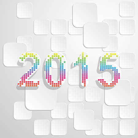 Merry Christmas and happy new year 2015 background.Vector illustration. Color box pattern fontのイラスト素材