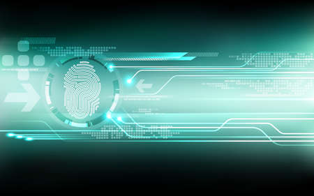 Abstract technology background.Security system concept with fingerprint Letter P sign.Vector illustrationのイラスト素材