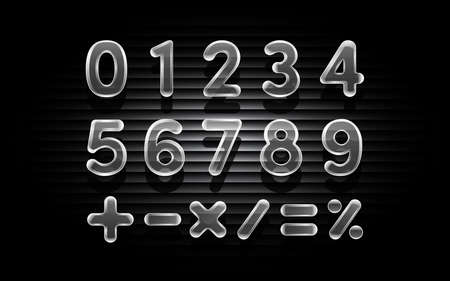 Transparent Number and mathematical symbols.Vector illustration.のイラスト素材