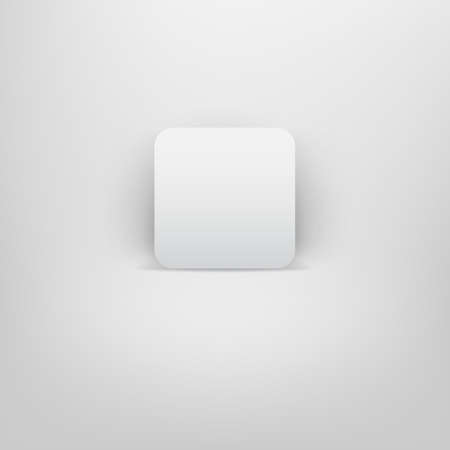 Gray blank internet button.Rounded square shape icon with shadow on Gray backgroundのイラスト素材