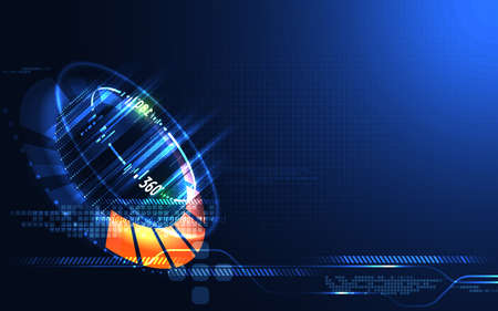 Abstract Digital Hi Technology Innovation 360 Degrees concept Use For VR Technology Background or Virtual Reality Interface Technology.Vector illustration eps 10のイラスト素材