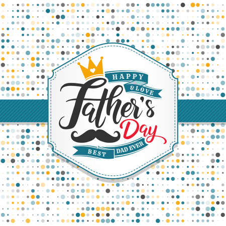 Fathers Day Lettering Calligraphic.Happy Fathers Day Handwritten Lettering.Vector Design Elements For Greeting Card and Other Print Templatesのイラスト素材