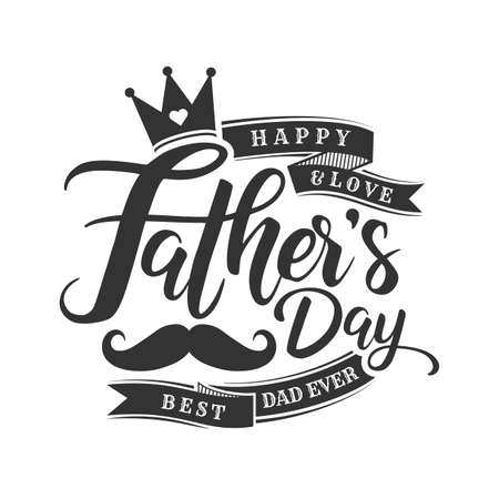 Happy fathers day lettering isolate on white backgroundのイラスト素材