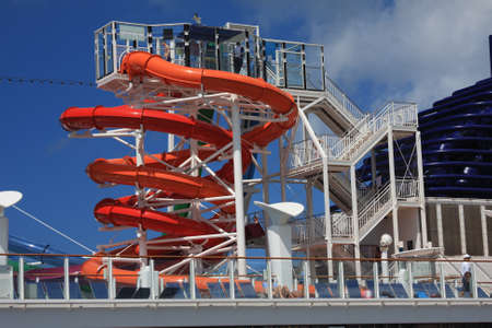 Water slider on the cruise ship