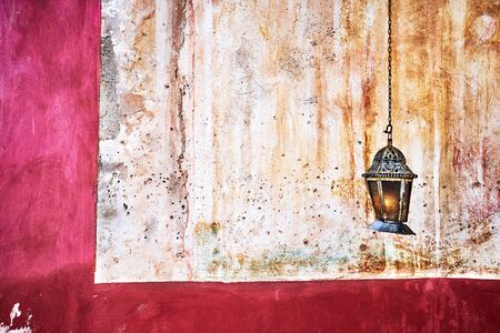 Old lantern of Holy  Mary church greek name is panagia kremasti church of Corfu, Greeceの写真素材