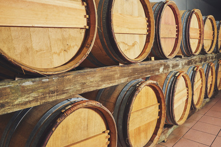 Wine cellar with barrels