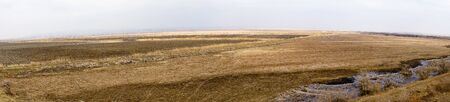 Landscape of the delta of river Evros, Greece, panoramic viewの写真素材