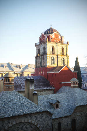Part of a monastery on Mount Athos, Greeceの写真素材