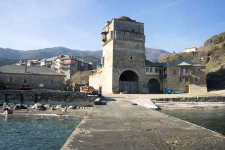 Part of a monastery on Mount Athos, Greeceの写真素材