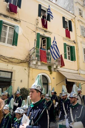 CORFU, GREECE - APRIL 30, 2016: The procession with the relics of the patron saint of Corfu, Saint...