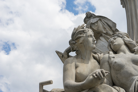Detail of Pallas-Athene fountain in front of the Austrian parliament, Vienna, Austriaの写真素材