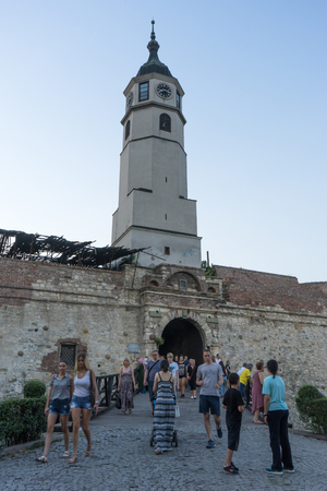 BELGRADE, SERBIA - JULY 11, 2017: People walking entrance of Kalemegdan Fortress.のeditorial素材