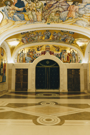 Interior of the Saint Sava cathedral in Belgrade, Serbiaのeditorial素材