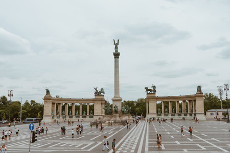 Budapest, Hungary. July 14, 2017. Heroes Square in Budapest, Hungaryのeditorial素材