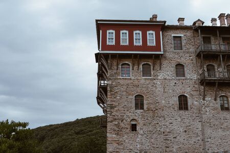 Greek Monastery on Mount Athos, Chalkidiki, Greeceの写真素材