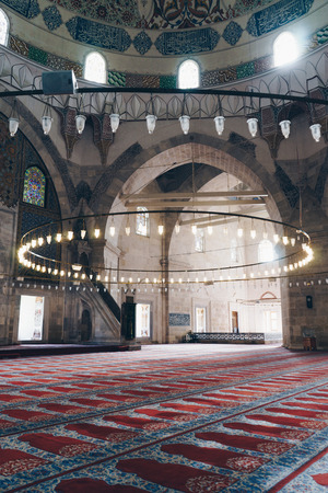 Interior of old Mosque in Edirne, Turkey
