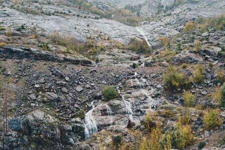 Small waterfall in forest, Greeceの写真素材