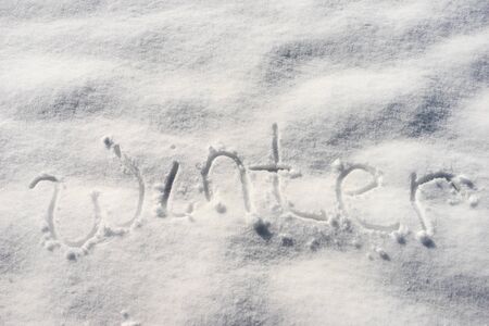 Winter is written on the snowの写真素材