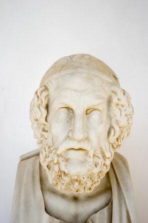 Homer bust in Achillion palace, Corfu, Greeceのeditorial素材