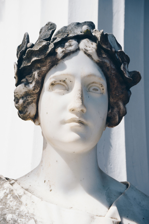 Statue of the Muse Thalia in Achillion palace in Corfu, Greece. Thalia was the Greek Muse of Comedyのeditorial素材