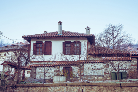 Authentic Bulgarian stone house in Zlatograd town.の写真素材