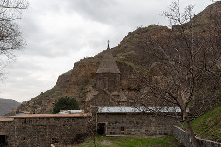 Geghardavank or Geghard monastic complex is Orthodox Christian monastery, Armenia. Travel concept.の写真素材