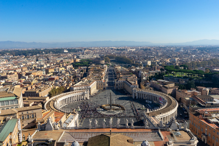 Famous Saint Peter's Square in Vatican, aerial view of the city. Rome, Italyのeditorial素材