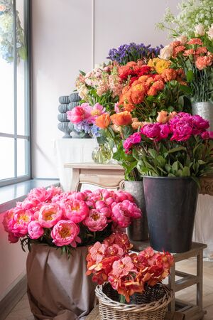 Beautiful flowers at the florist shopの写真素材