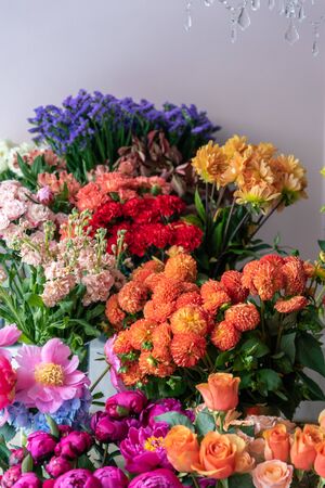 Beautiful flowers at the florist shopの写真素材