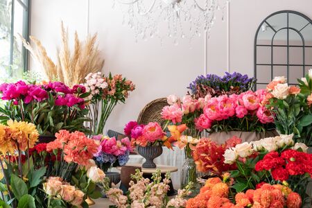 Beautiful flowers at the florist shopの写真素材