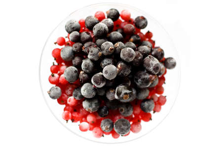frozen berries on white background の写真素材