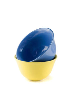 two bowls on white backgroundの写真素材