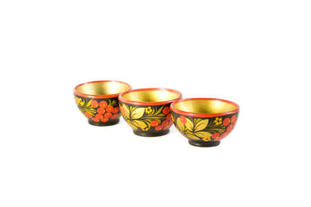 three little porringers in russian styleの写真素材