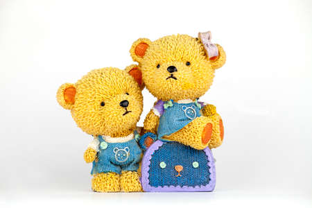 Happy all the time when we bought the doll for lovers.の写真素材