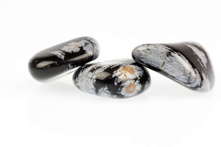 Close up Snowflake quartz on white background.の写真素材