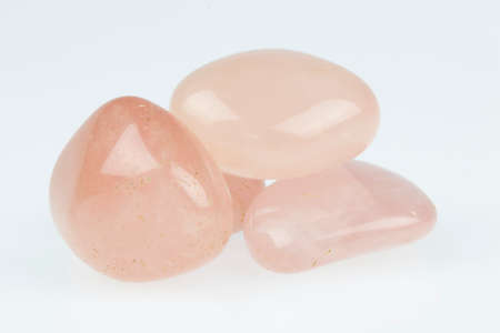 Rose Quartz aka Pink Quartz on White backgroundの写真素材